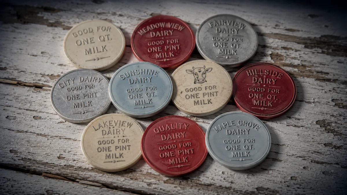 Transit fare tokens with cut-out centers